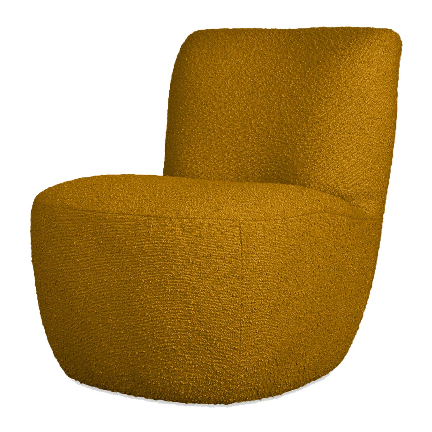 Fauteuil Eve tissu bouclette ocre - Baba Rug