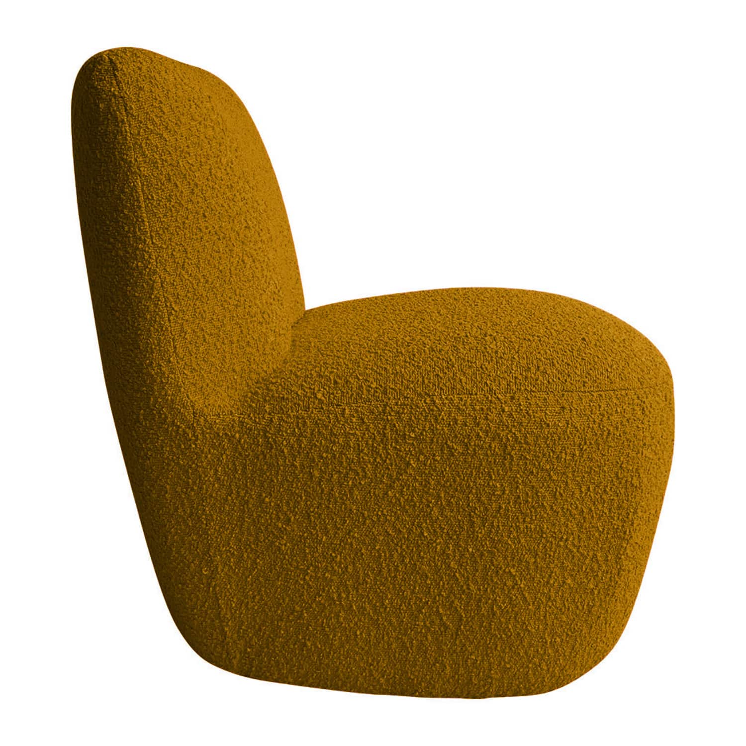 Fauteuil Eve tissu bouclette ocre - Baba Rug