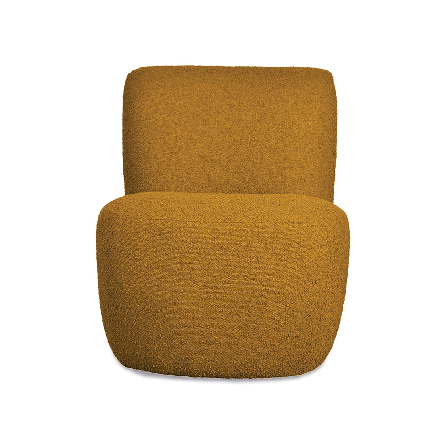 Fauteuil Eve tissu bouclette ocre - Baba Rug
