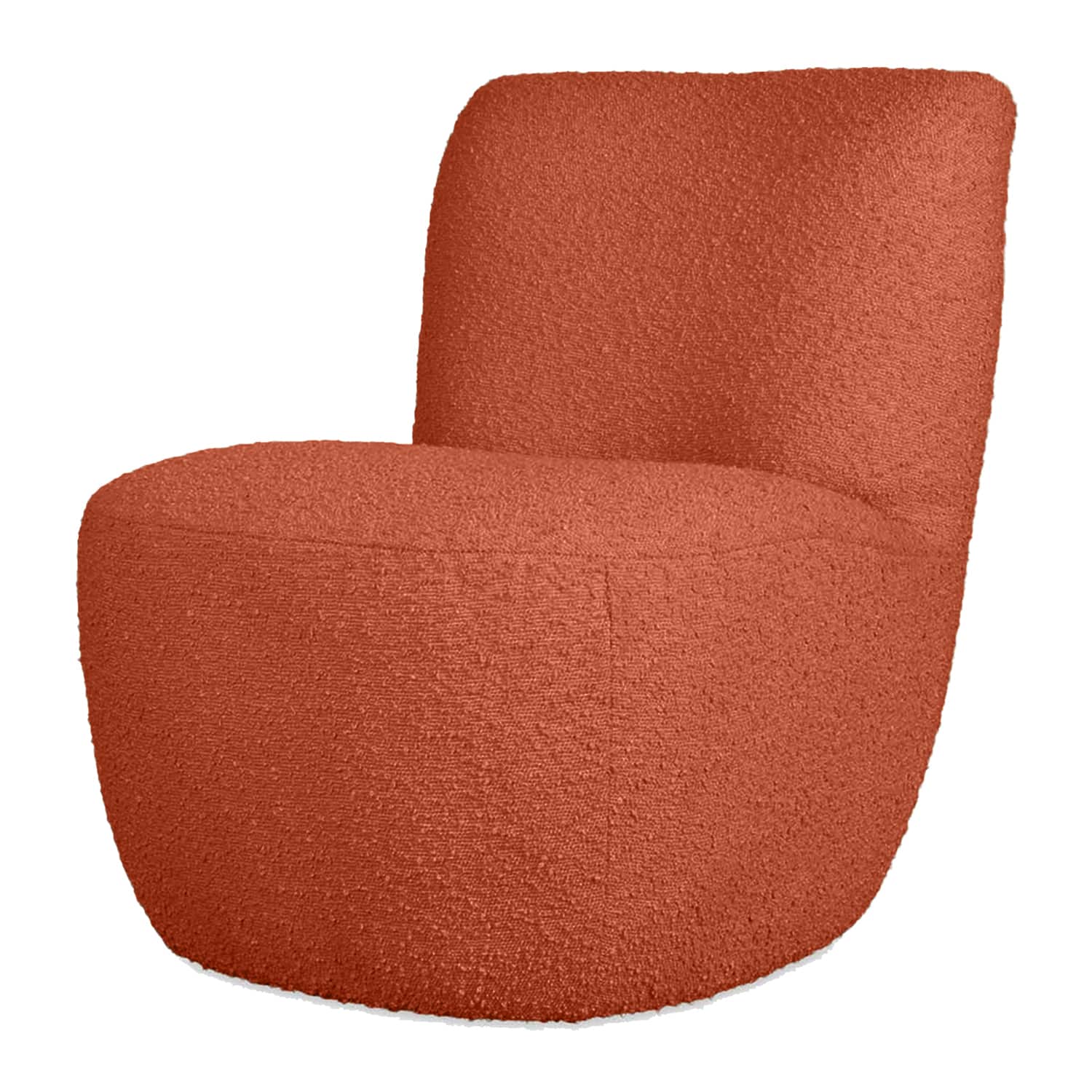 Fauteuil Eve tissu bouclette couleur rouille - Baba Rug