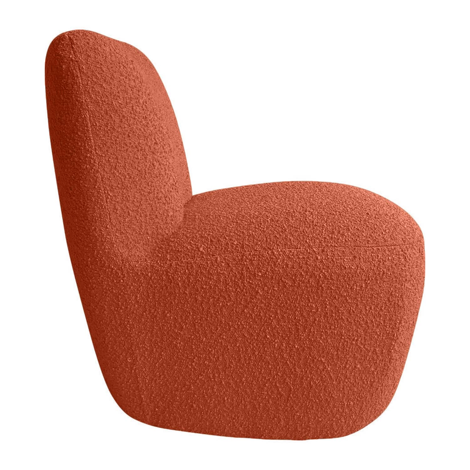 Fauteuil Eve tissu bouclette couleur rouille - Baba Rug