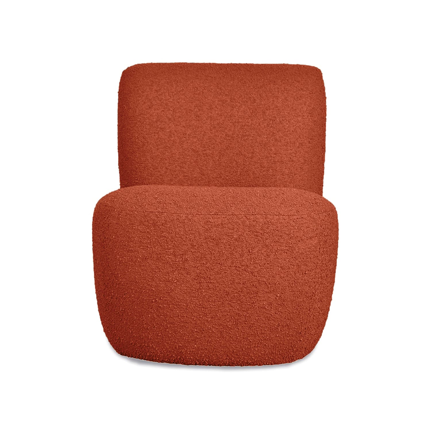 Fauteuil Eve tissu bouclette couleur rouille - Baba Rug