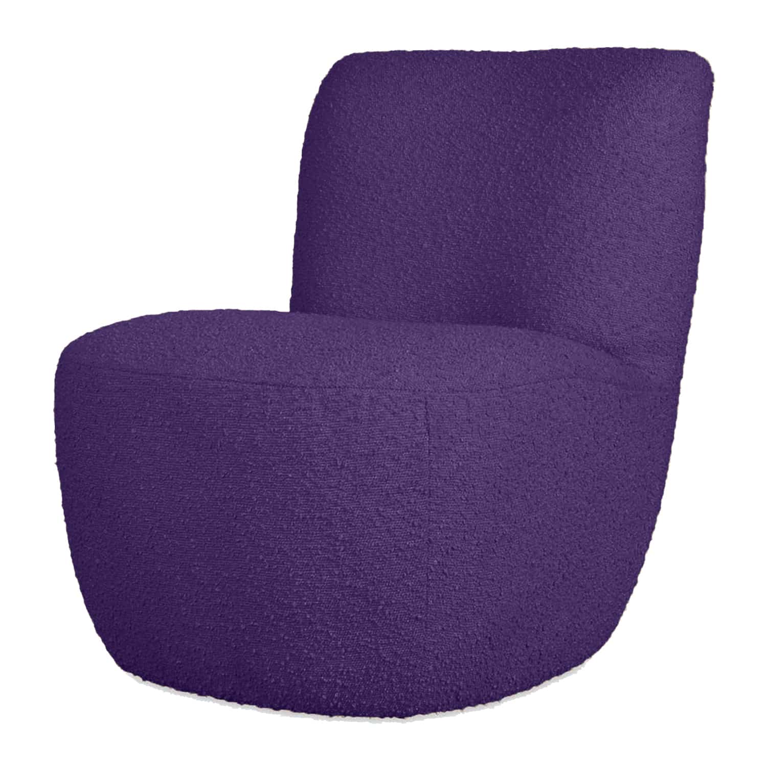 Fauteuil Eve tissu bouclette couleur violet - Baba Rug