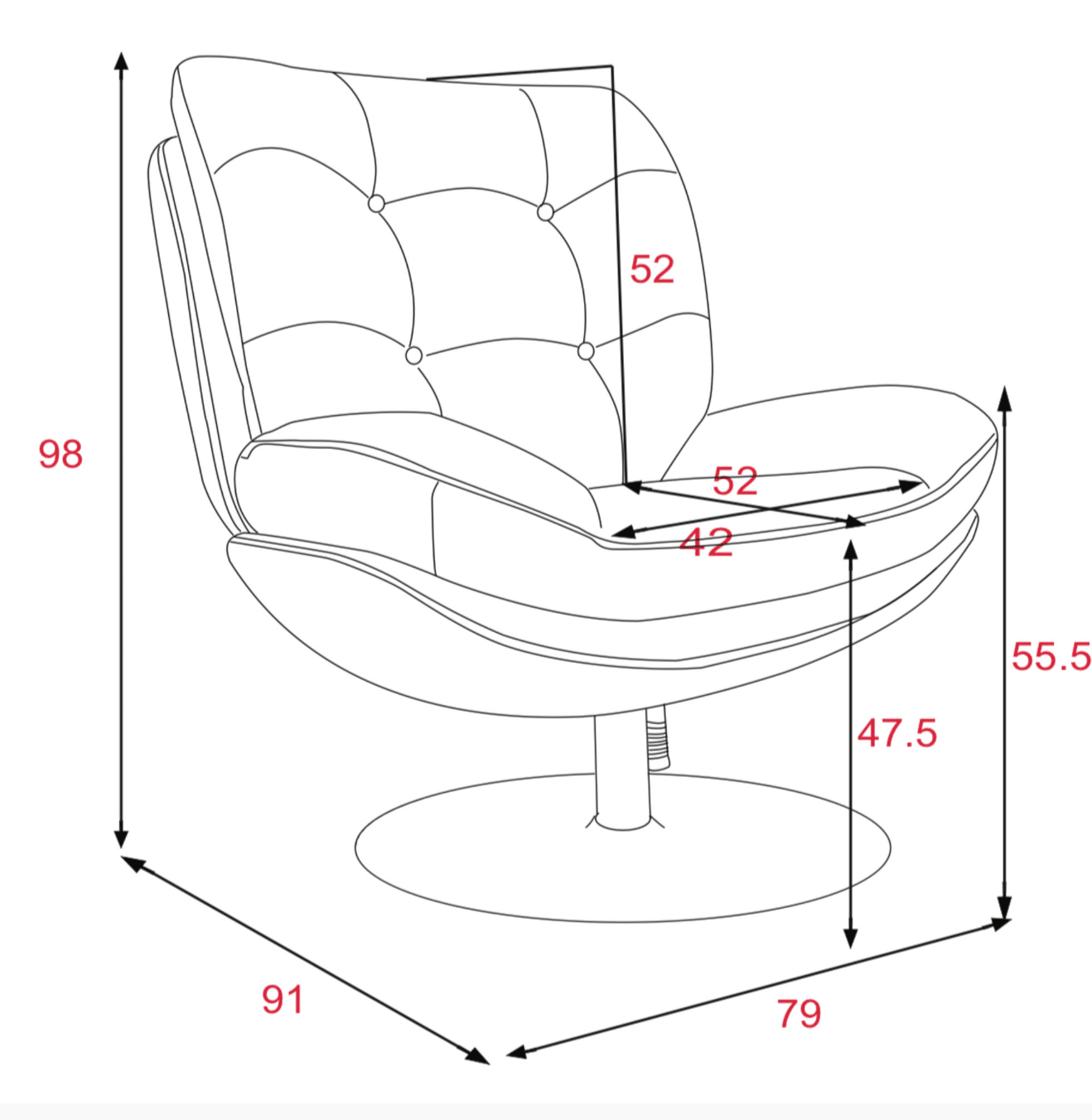 Fauteuil magnum beige chrome - Baba Rug