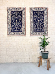 Tapis Persan Naïn 6La 133x87 (paire) faits main motifs médaillons assortis