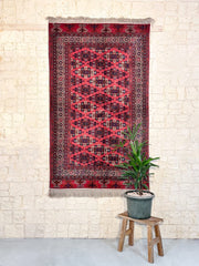 Tapis Yomut Russe 199x126cm fait main avec motifs traditionnels