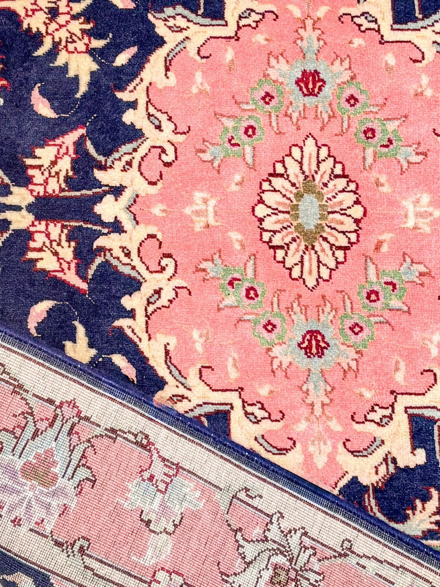 Tapis Tabriz 120x74 cm Fait Main Laine et Soie - Baba Rug