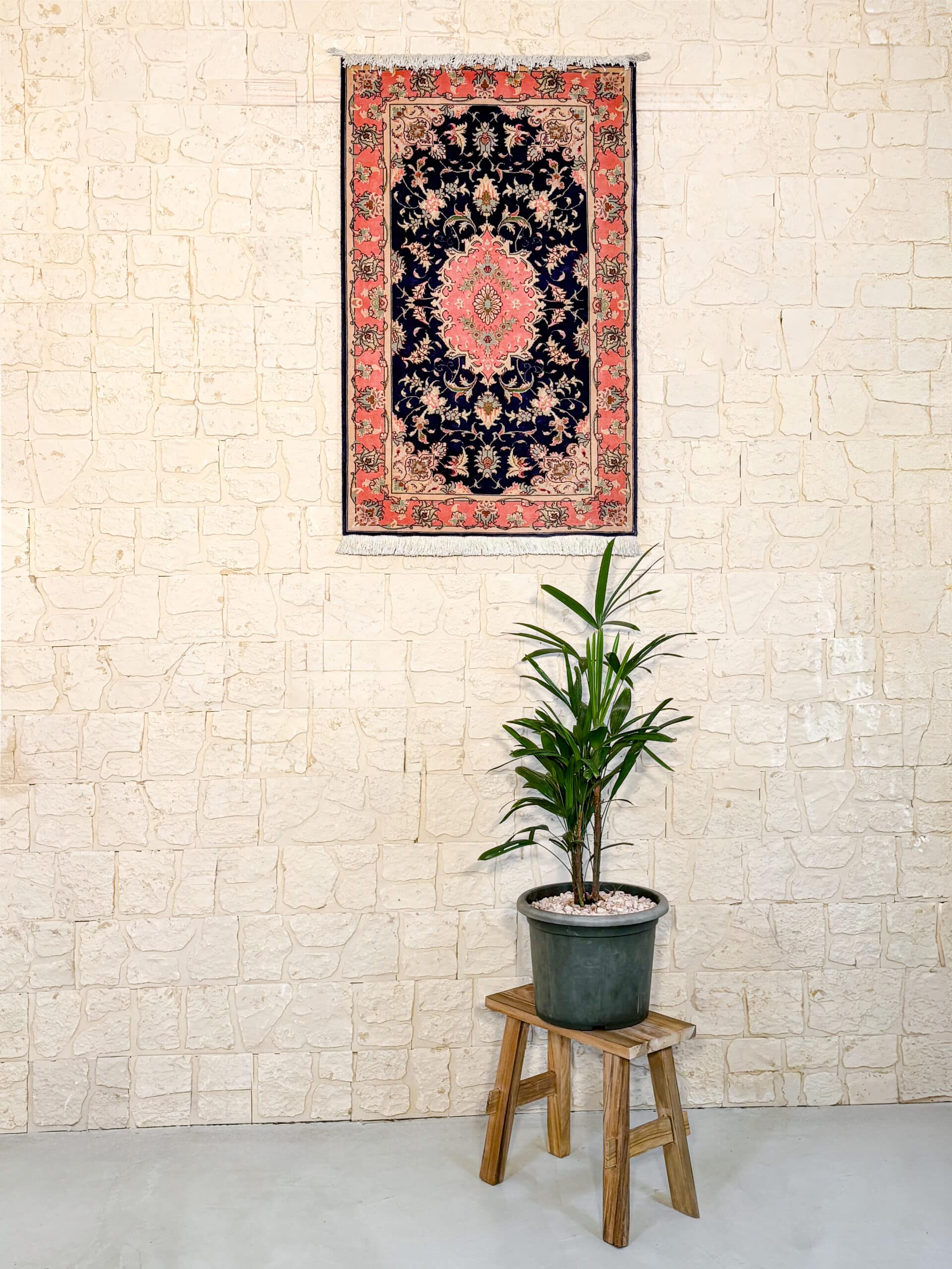Tapis Tabriz 120x74 cm Fait Main Laine et Soie - Baba Rug