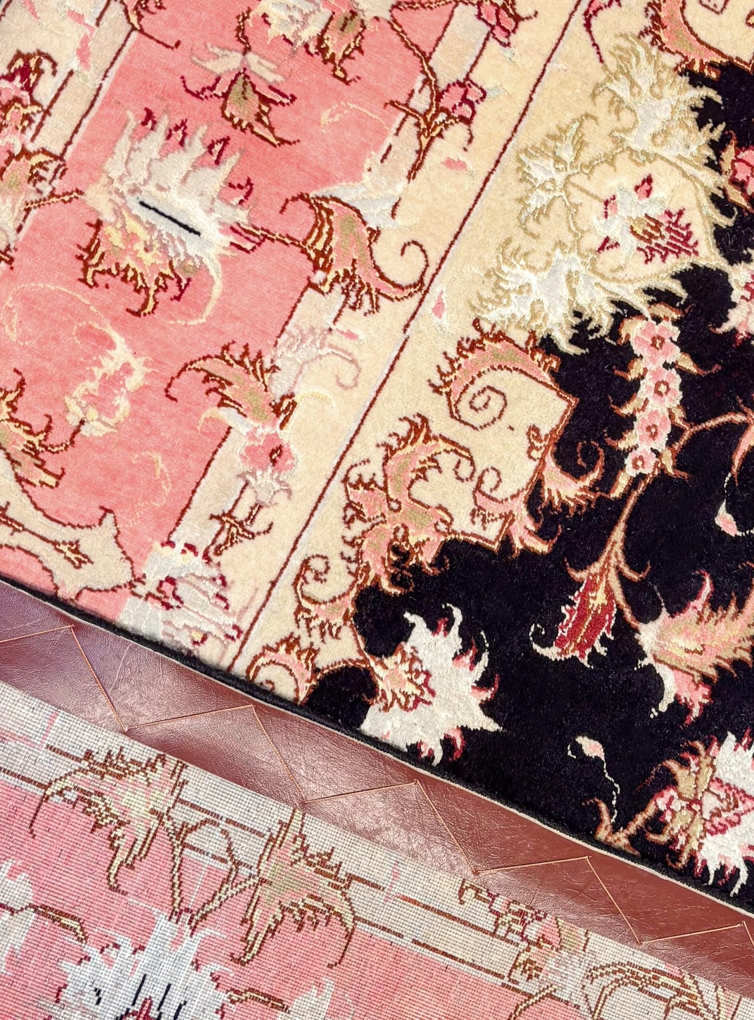 Tapis Tabriz 195x148 cm Fait Main Laine et Soie - Baba Rug