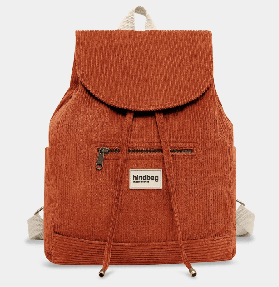 Sac à dos Eliot Hindbag en coton bio, modèle urbain éthique terracotta
