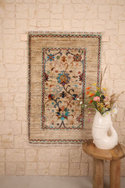 Tapis Afghan Aryana 126x85 cm Fait Main Laine