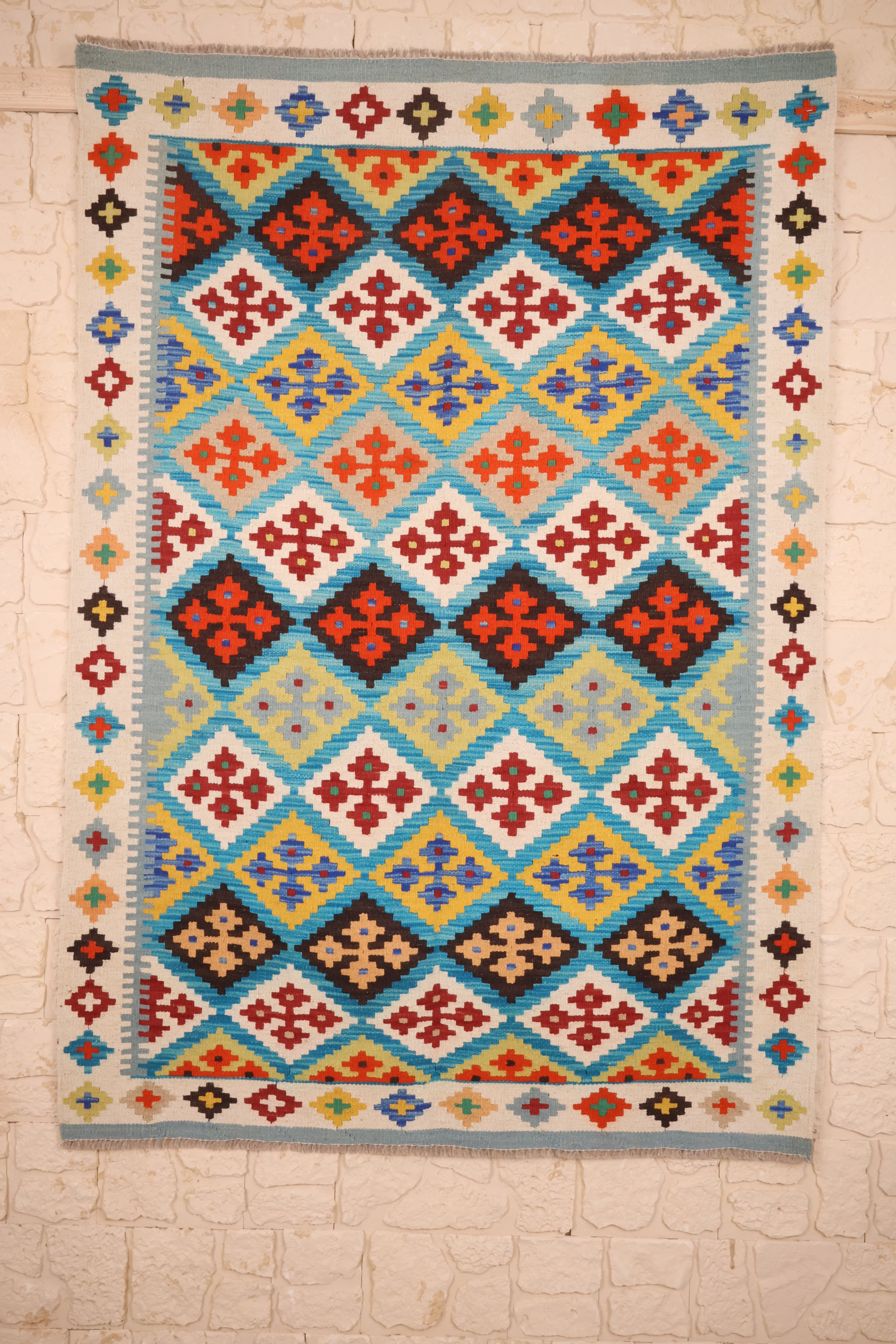 Tapis kilim fait main - Afghan- 180x125 cm - Laine