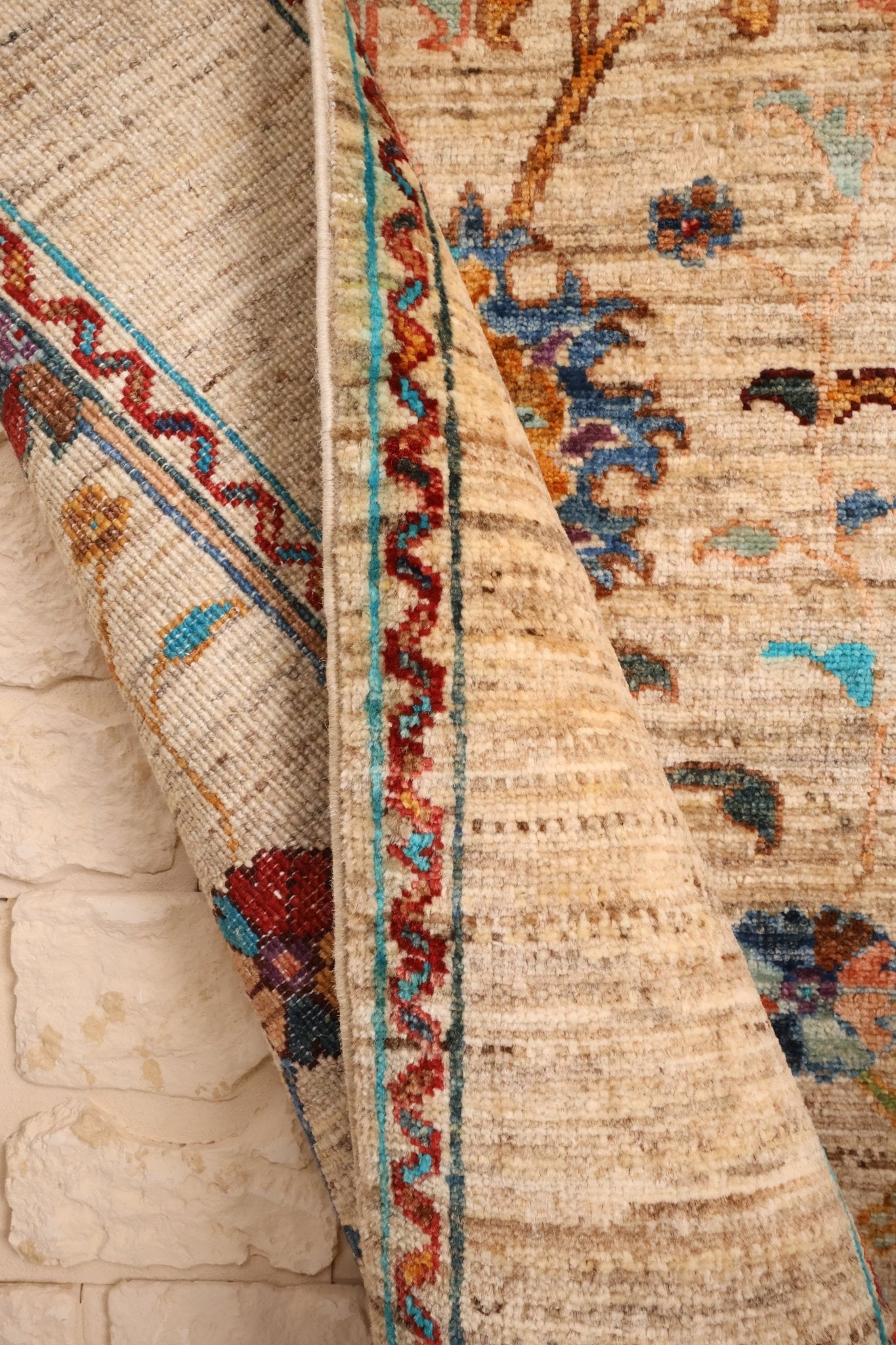 Tapis Afghan Aryana 126x85 cm Fait Main Laine