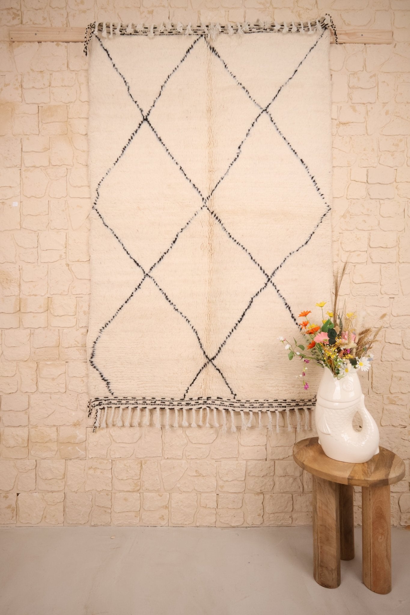 Tapis Béni Ouarain Fait Main 197x127 cm