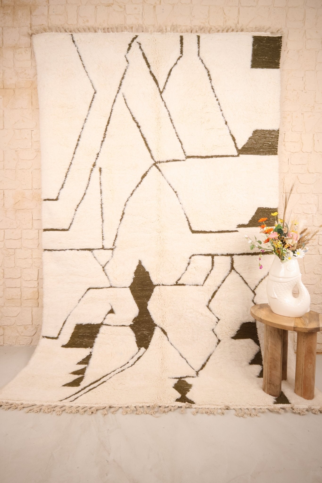 Tapis Béni Ouarain Laine Nouée Main 310x201cm