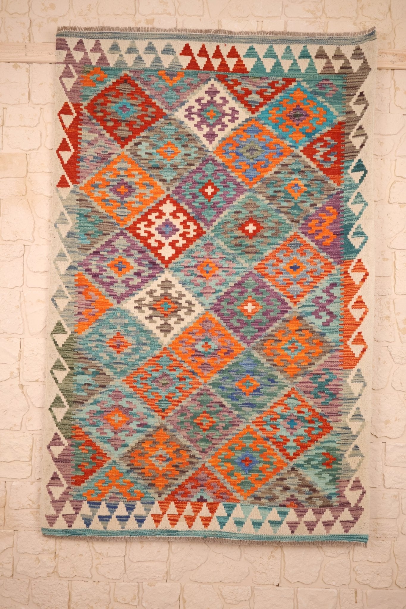 Tapis Kilim Fait Main - Afghan 177x113cm - En Laine - Baba Rug