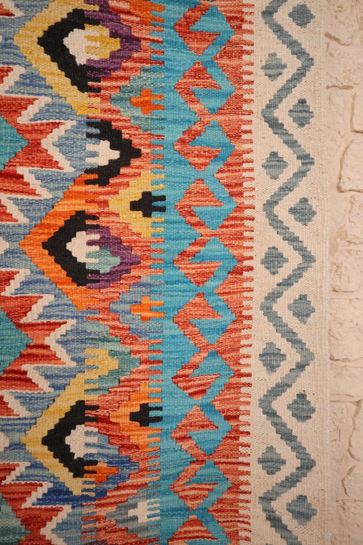 Tapis kilim fait main - Afghan - 179x128cm - Laine - Baba Rug