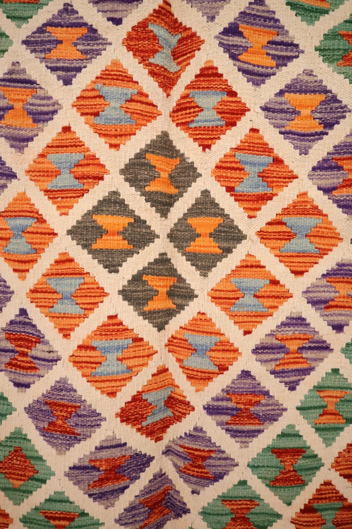 Tapis kilim fait main - afghan - 199x153cm - Laine - Baba Rug