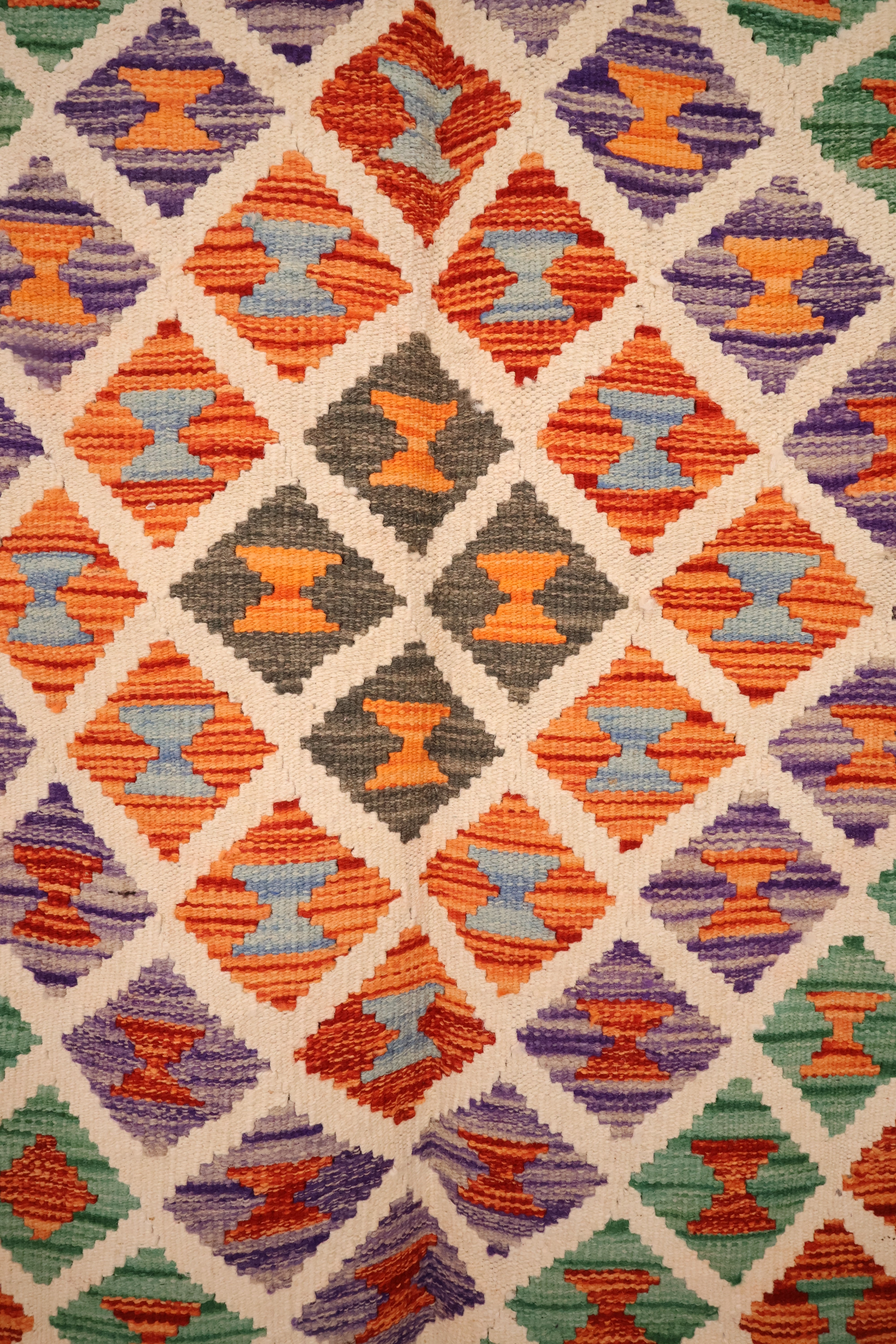 Tapis kilim fait main - afghan - 199x153cm - Laine