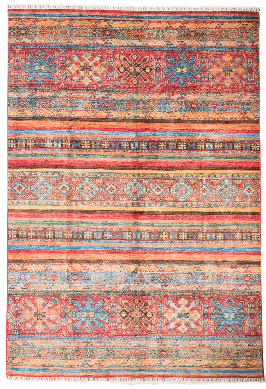 Tapis Khorjeen Aryana Pakistan fait main en laine – vue de face, 246 × 170 cm – Baba Rug, Paris
