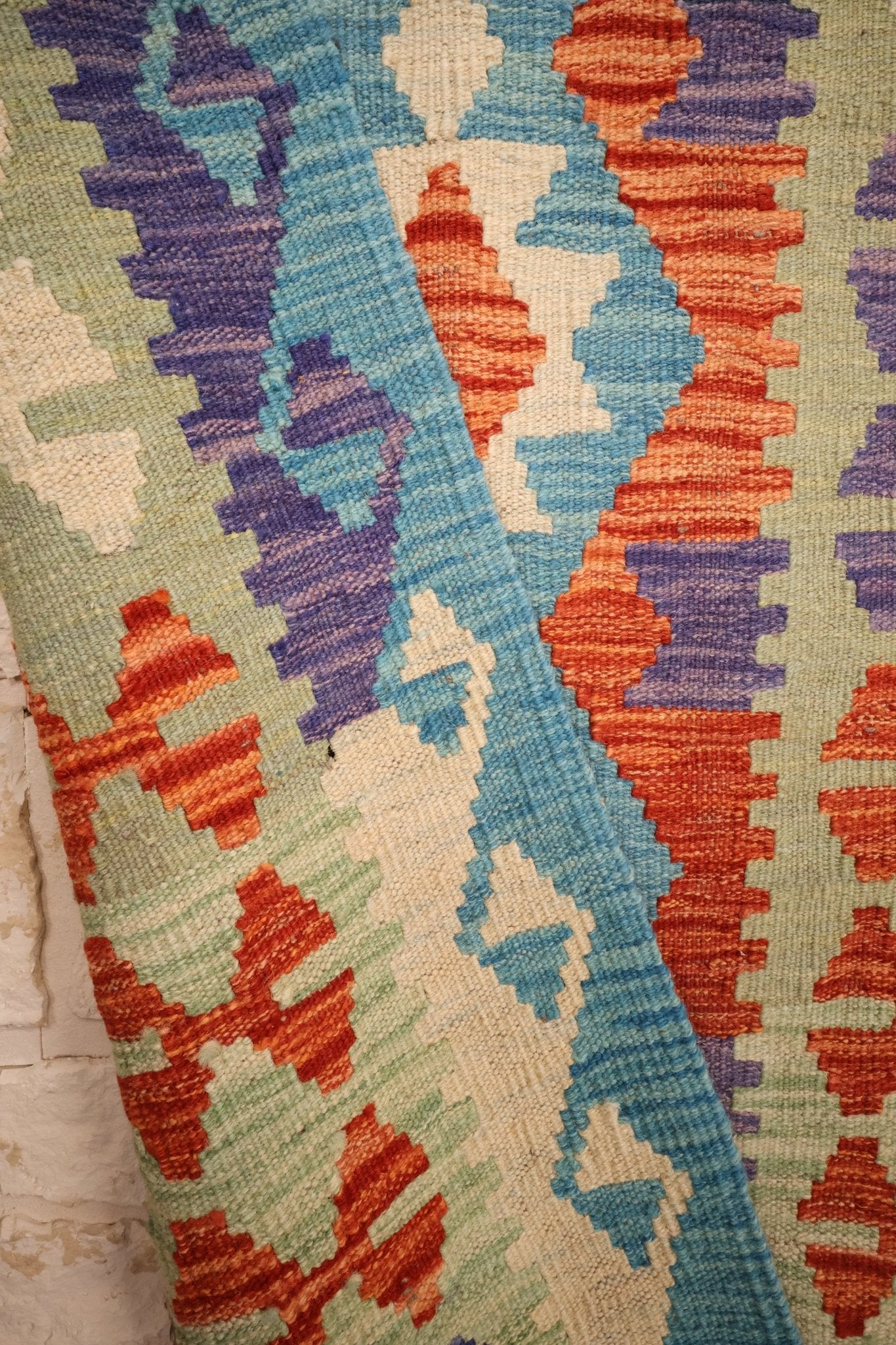 Kilim Afghan 304x87 cm Fait Main Laine - Baba Rug