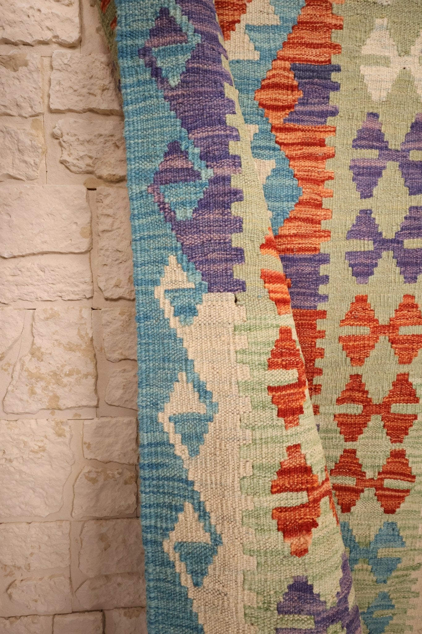 Kilim Afghan 304x87 cm Fait Main Laine - Baba Rug