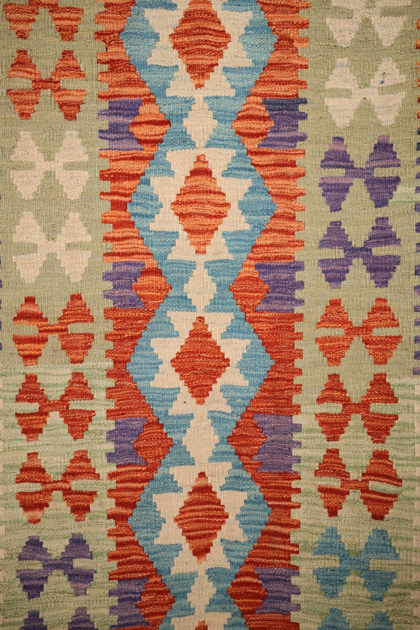 Kilim Afghan 304x87 cm Fait Main Laine - Baba Rug