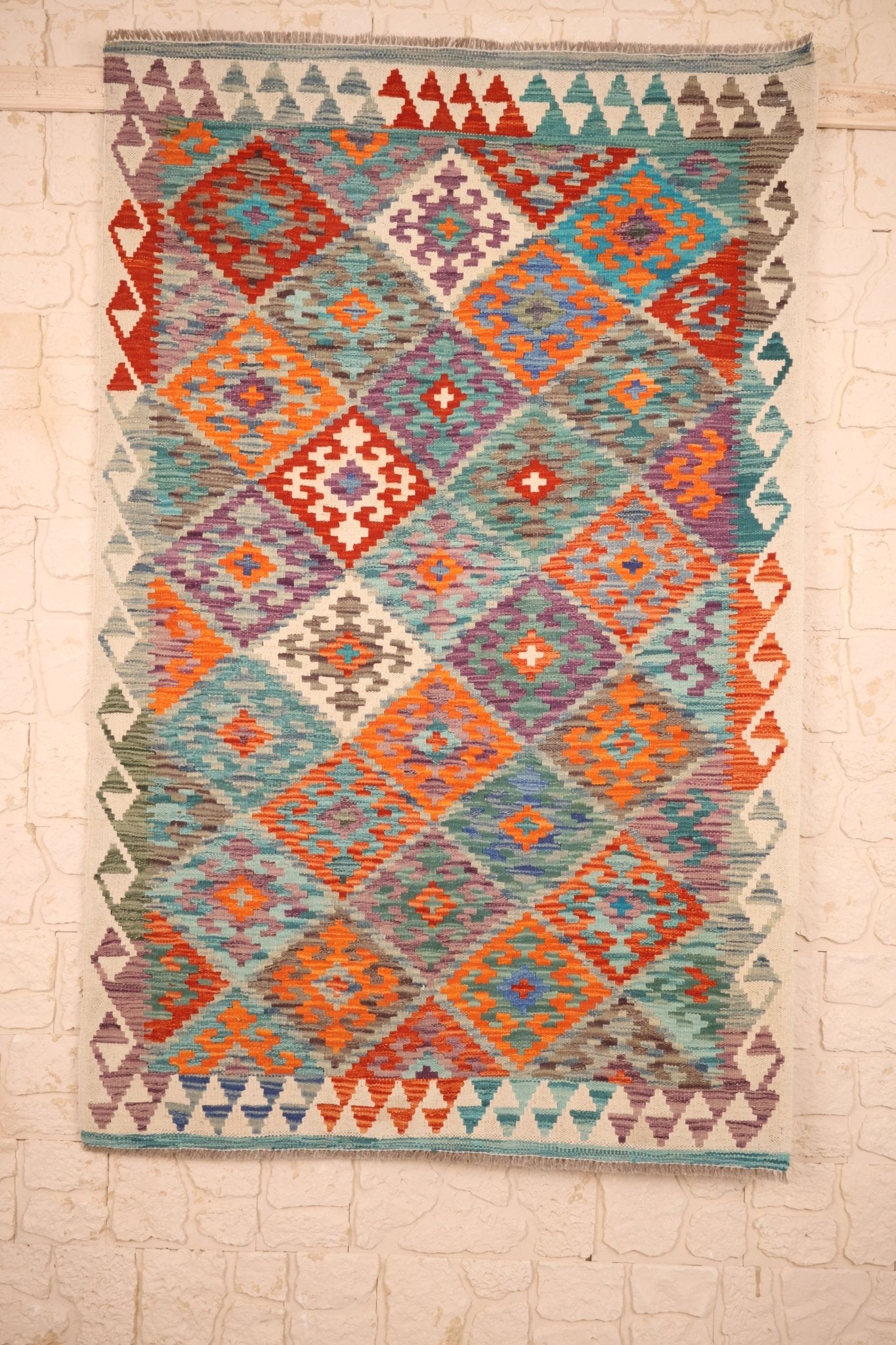 Tapis Kilim Fait Main - Afghan 177x113cm - En Laine - Baba Rug
