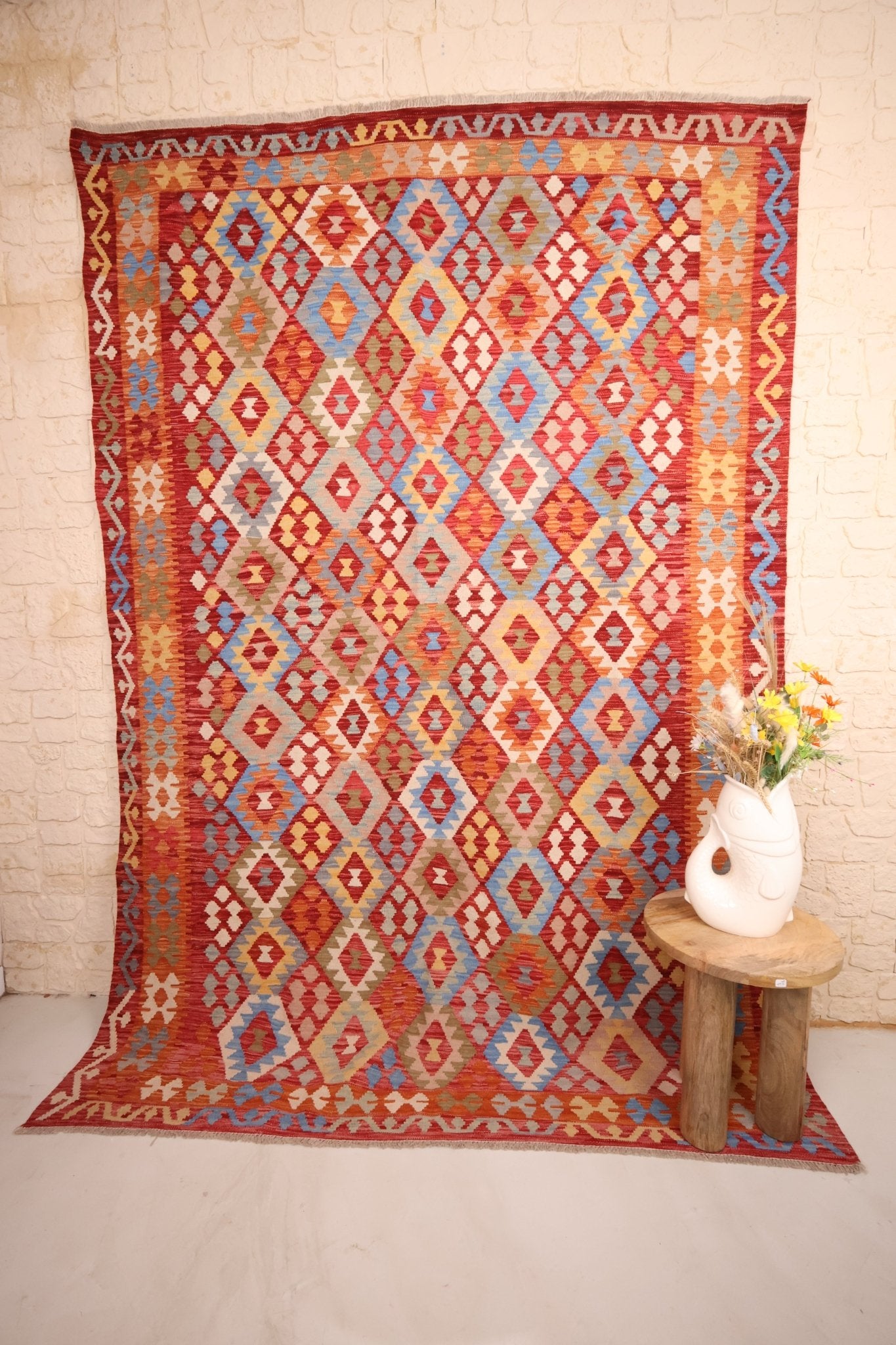 Kilim Afghan 295x202 cm Fait Main Laine - Baba Rug