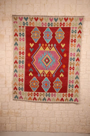 Tapis kilim fait main - Afghan - 188x151 - Laine
