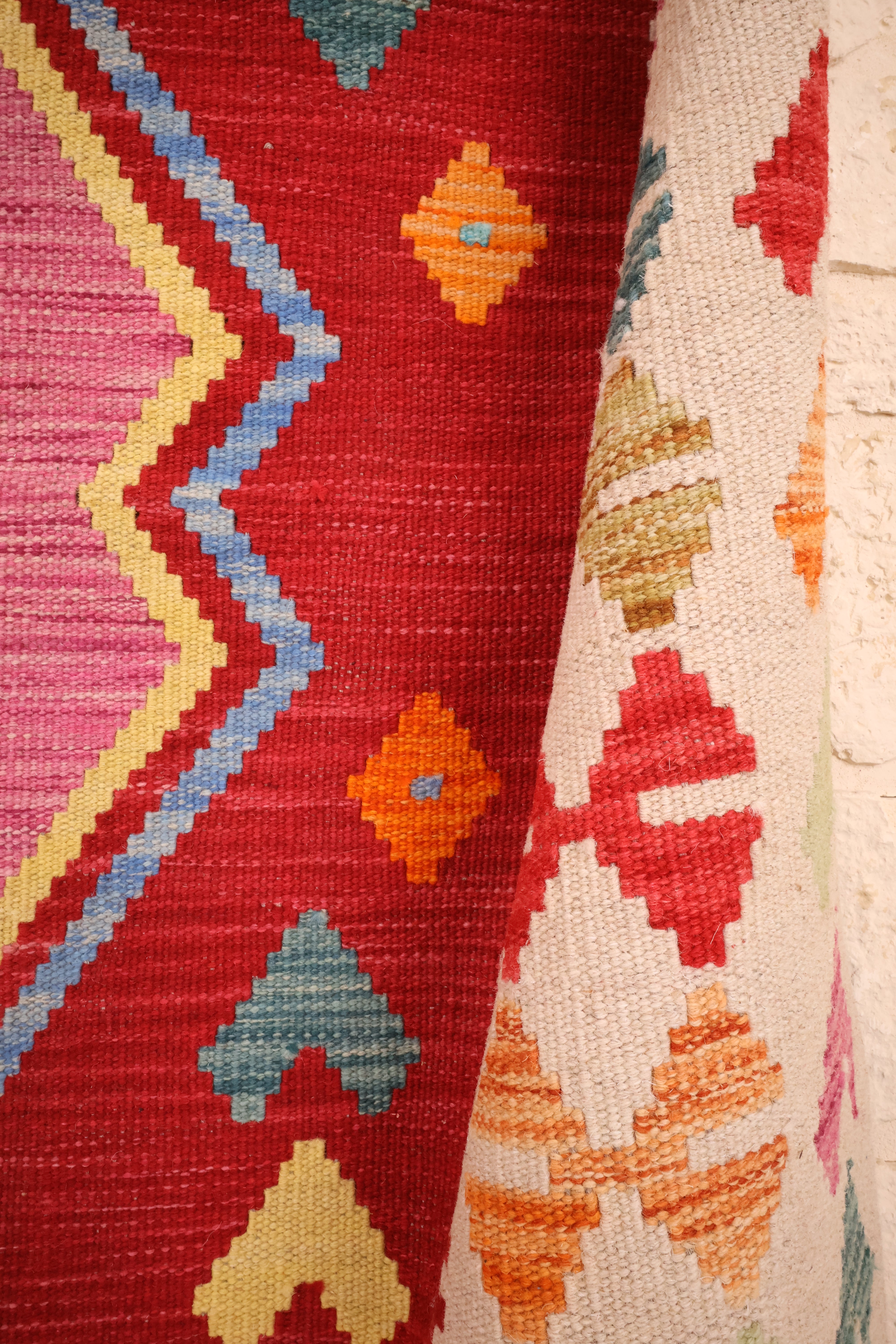 Tapis kilim fait main - Afghan - 188x151 - Laine