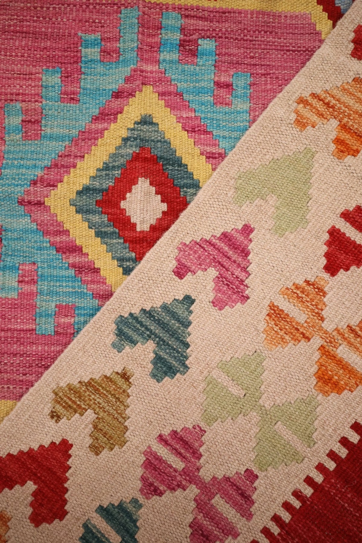 Tapis kilim fait main - Afghan - 188x151 - Laine - Baba Rug