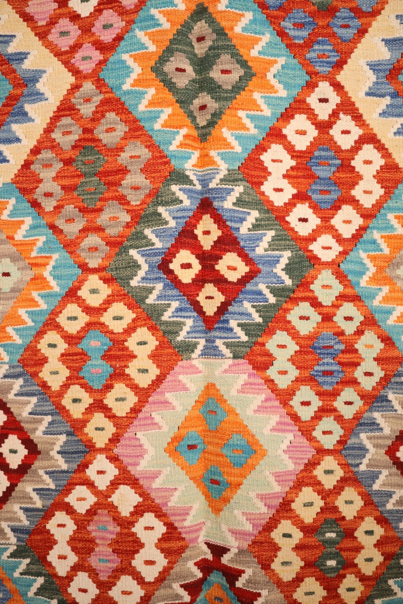 Kilim Afghan 291x193cm Fait Main Laine - Baba Rug