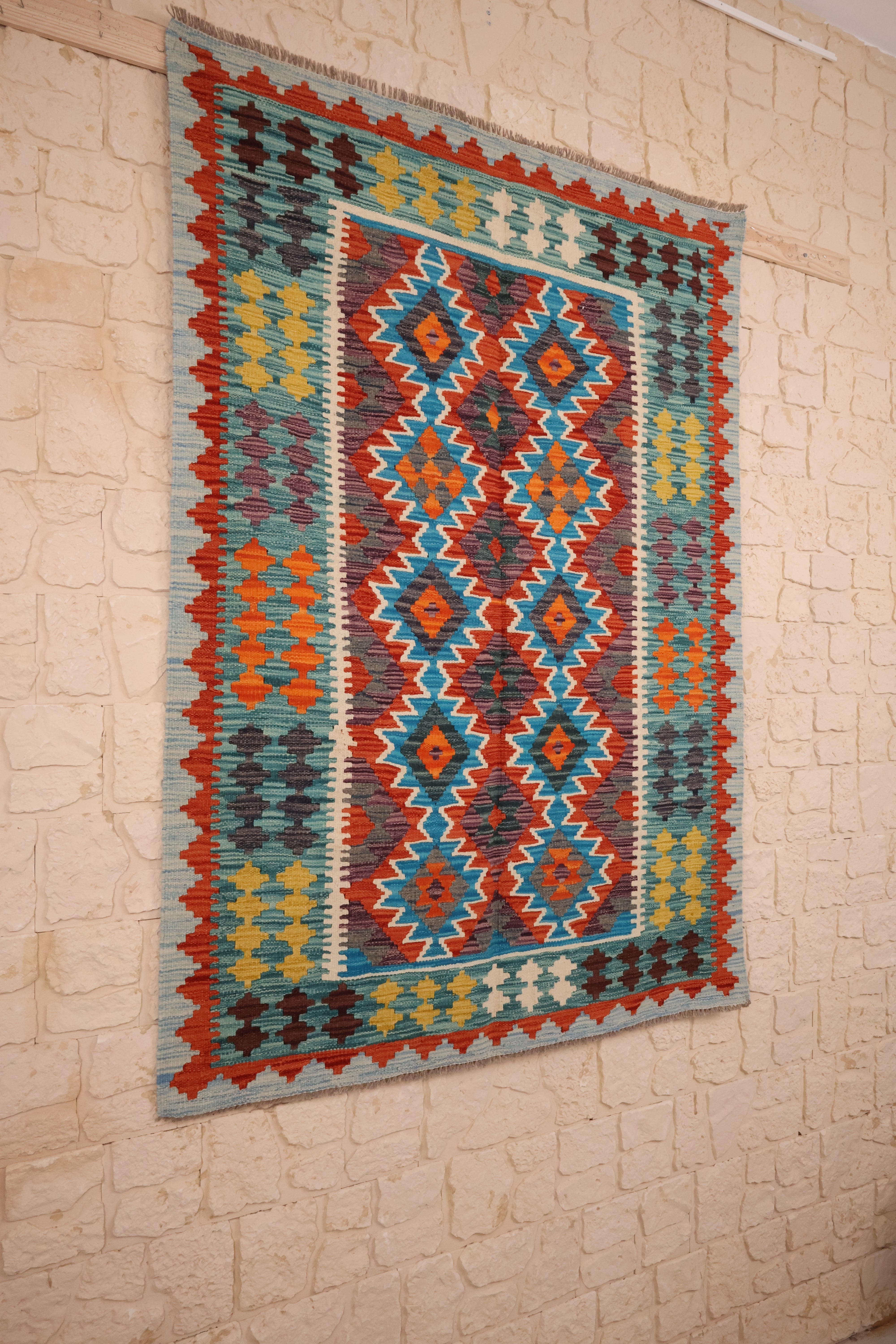 Tapis kilim fait main - Afghan- 171x121 cm - Laine