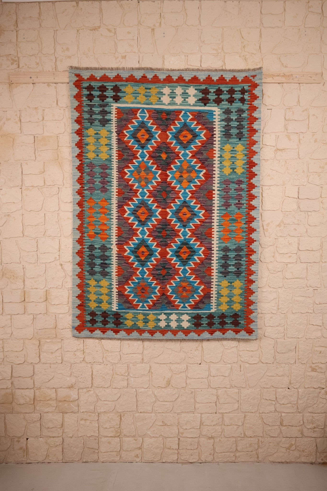 Tapis kilim fait main - Afghan- 171x121 cm - Laine - Baba Rug