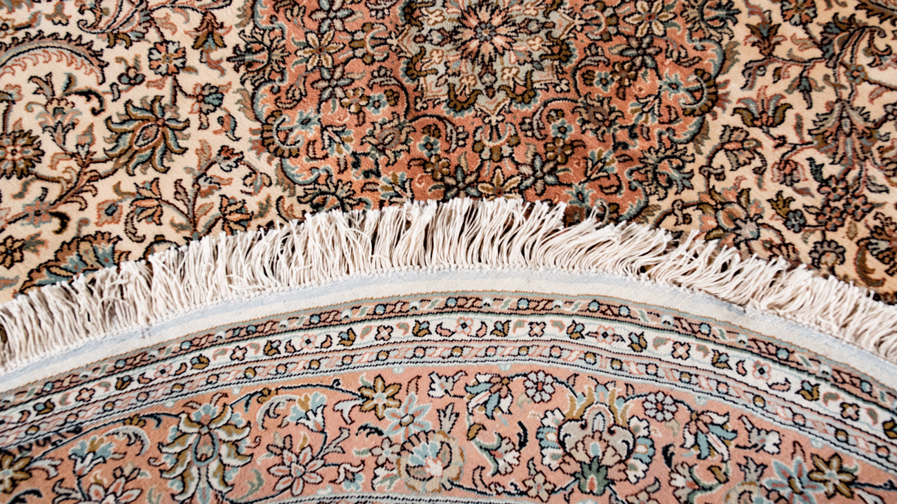 Tapis Cachemire Soie Rond Fait Main Ø188cm