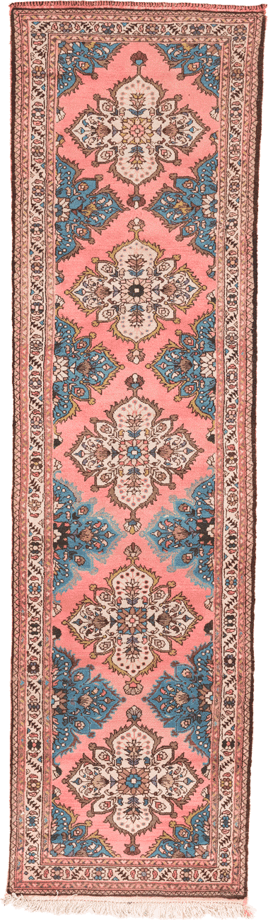 Tapis Roudbar fait main en laine – vue de face, 290 × 80 cm – Baba Rug, Paris
