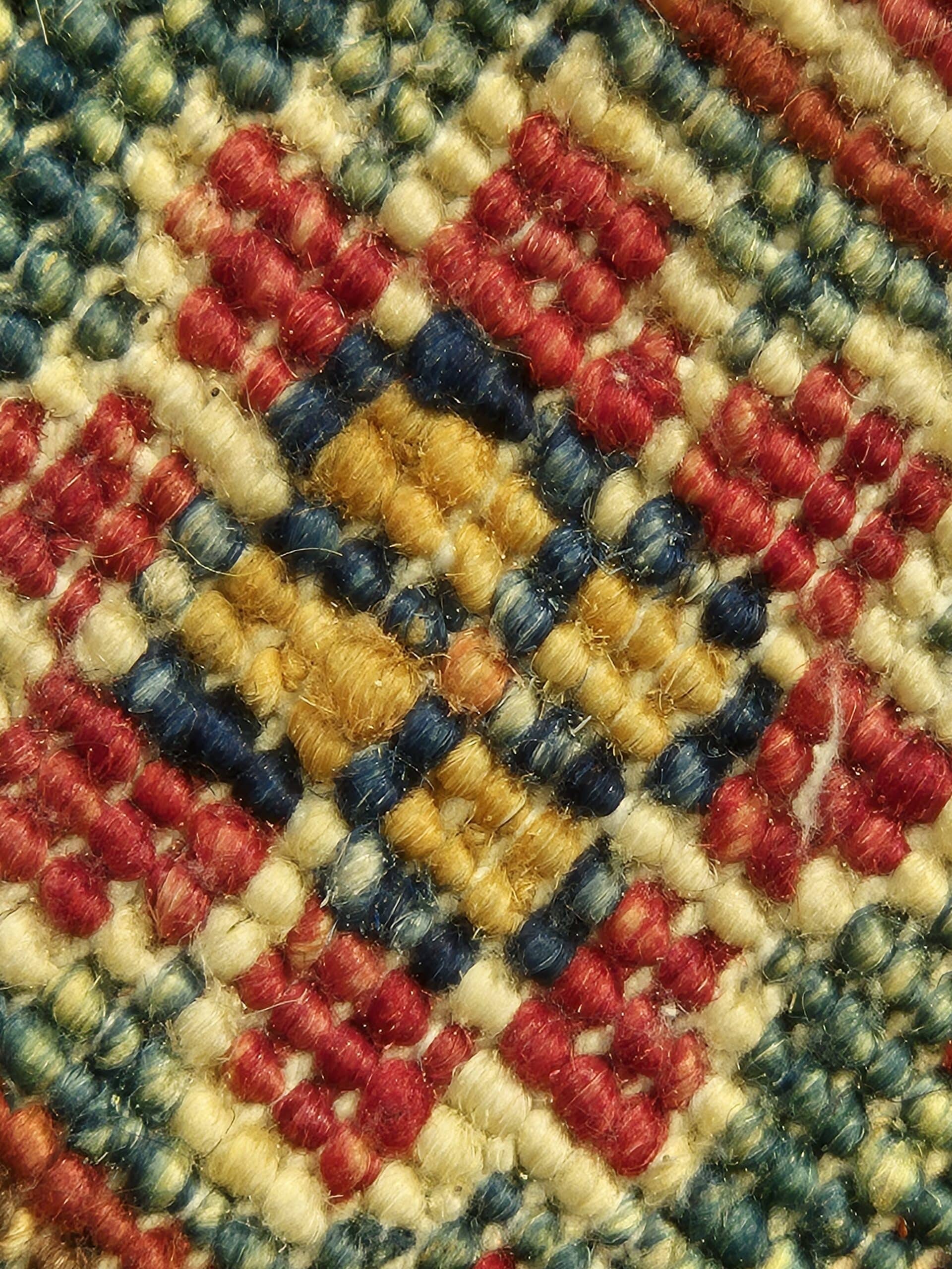 Tapis Afghan Ziegler fait main en laine – vue noeud tapis, 316 × 207 cm – Baba Rug, Paris