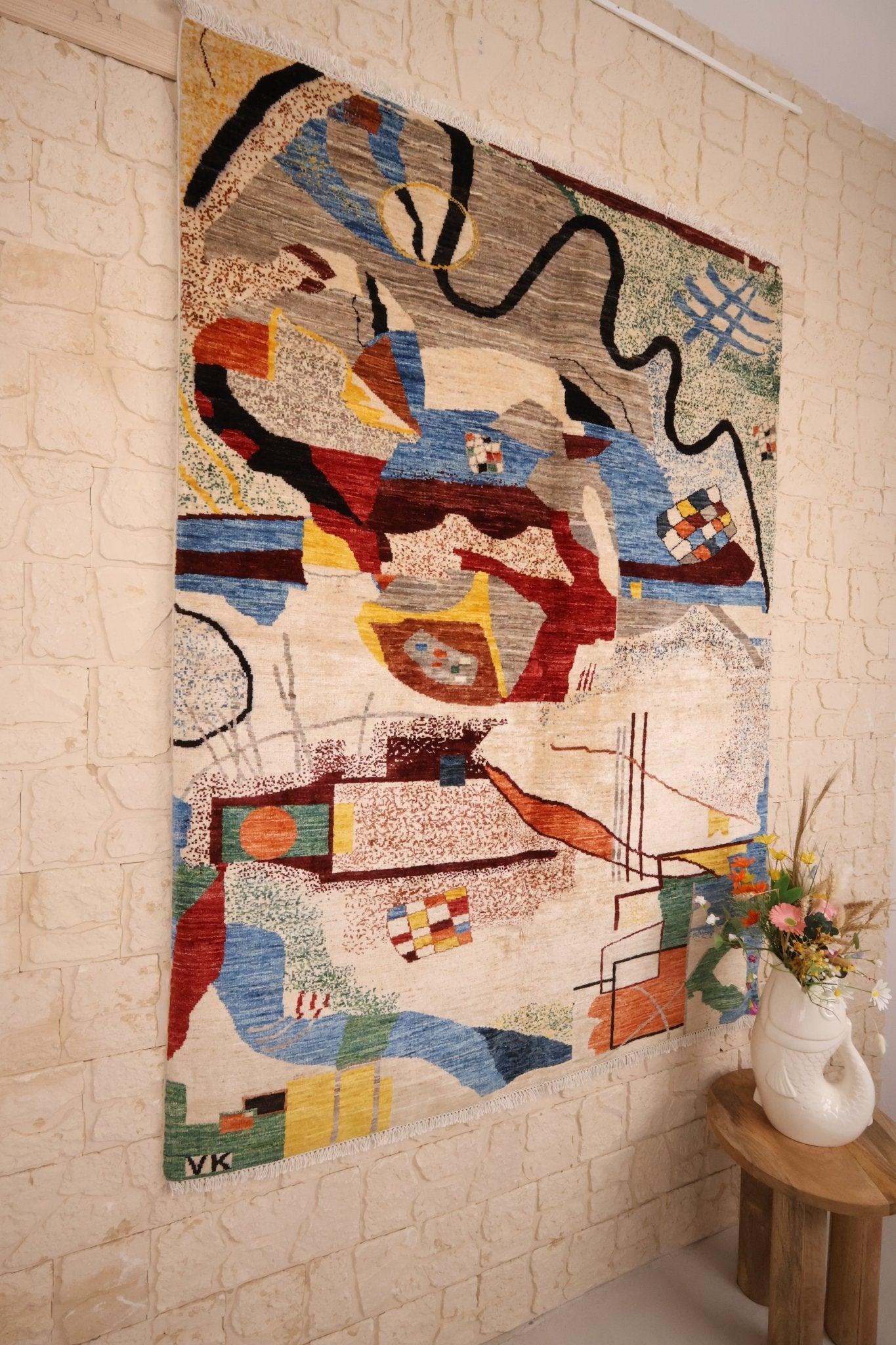 Tapis Afghan Aryana 202x152 cm Fait Main Laine