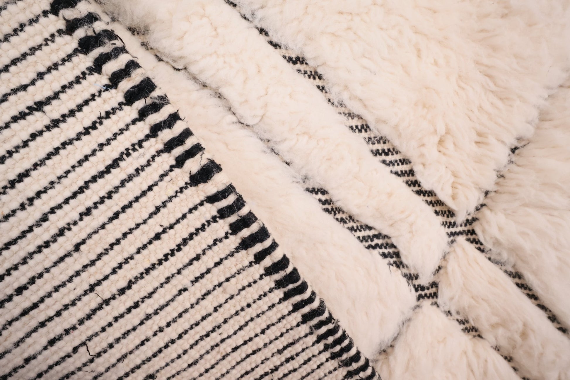 Tapis Béni Ouarain Laine Nouée Main 204x149cm - Baba Rug