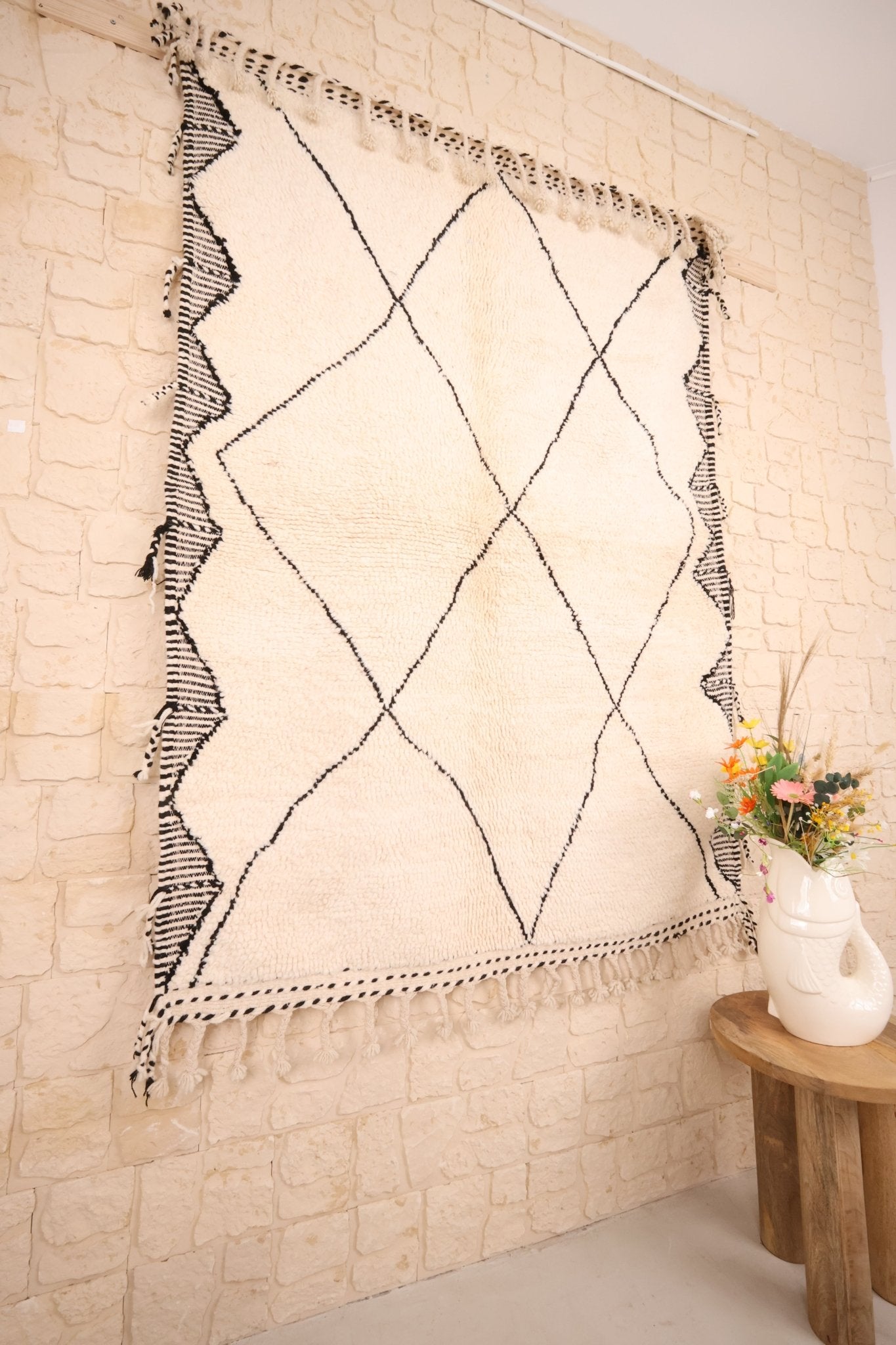 Tapis Béni Ouarain Laine Nouée Main 199x142 cm