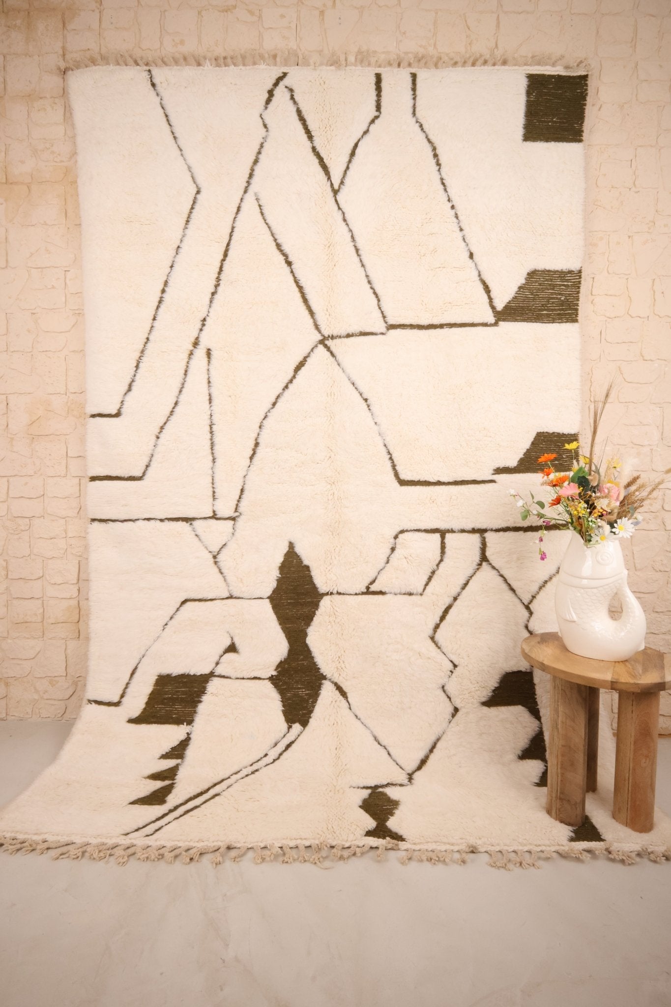 Tapis Béni Ouarain Laine Nouée Main 310x201cm