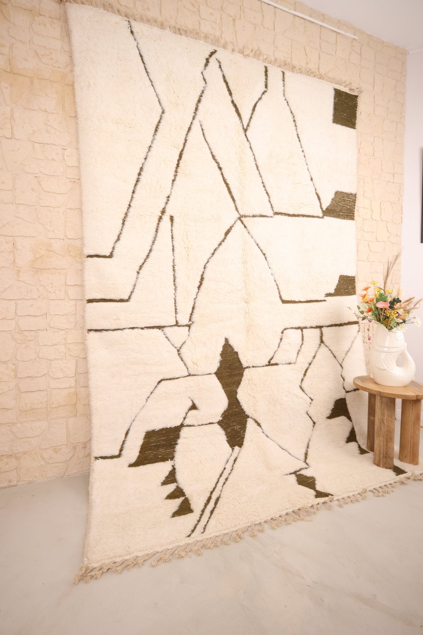 Tapis Béni Ouarain Laine Nouée Main 310x201cm