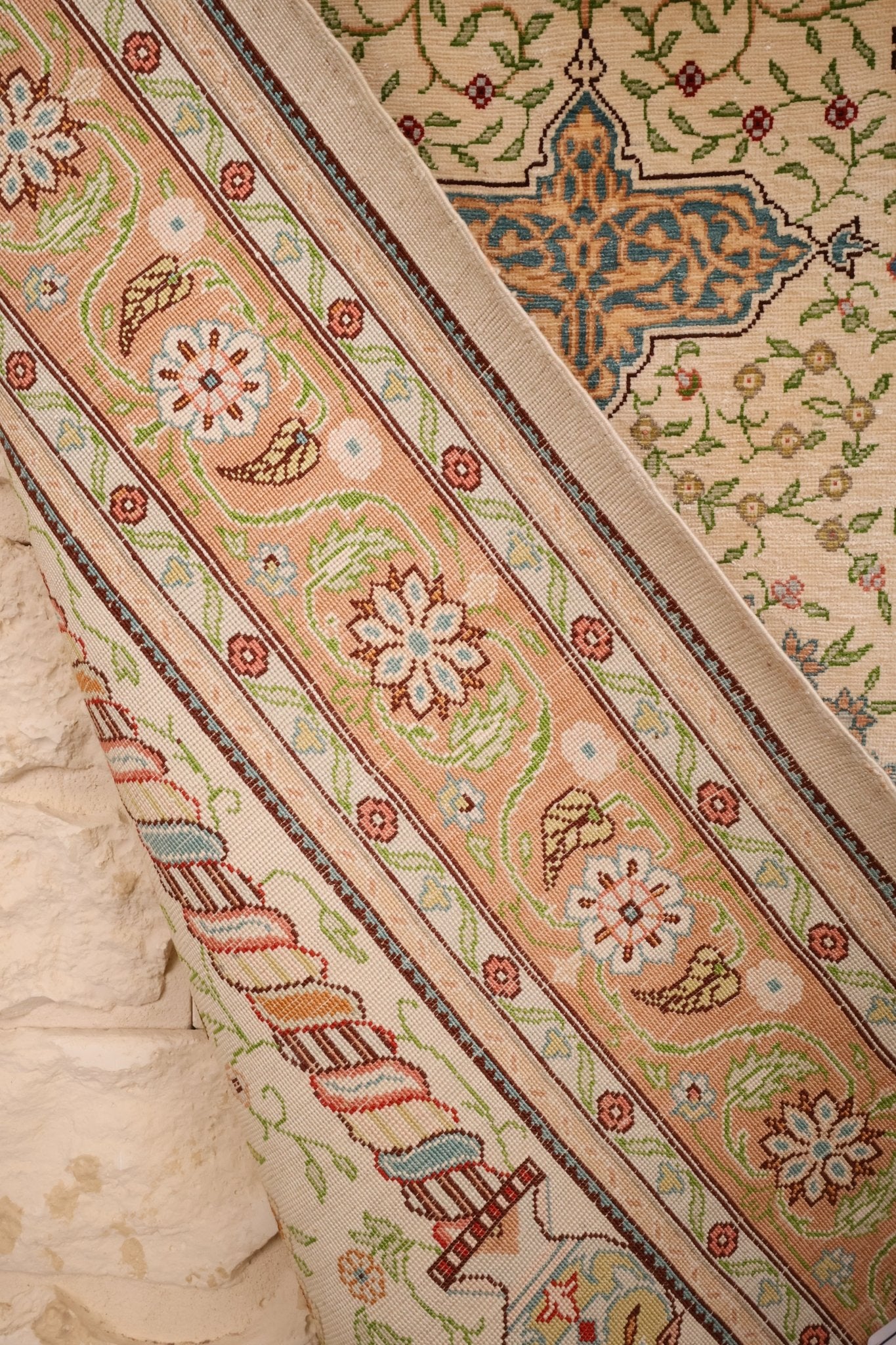 Tapis Hereke 108x72 cm Fait Main 100% Soie