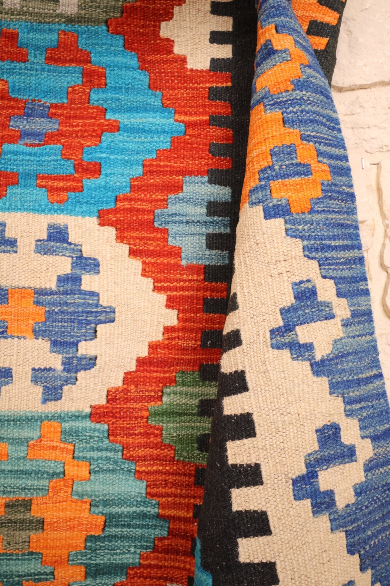 Tapis kilim fait main - Afghan - 183x123cm - Laine - Baba Rug