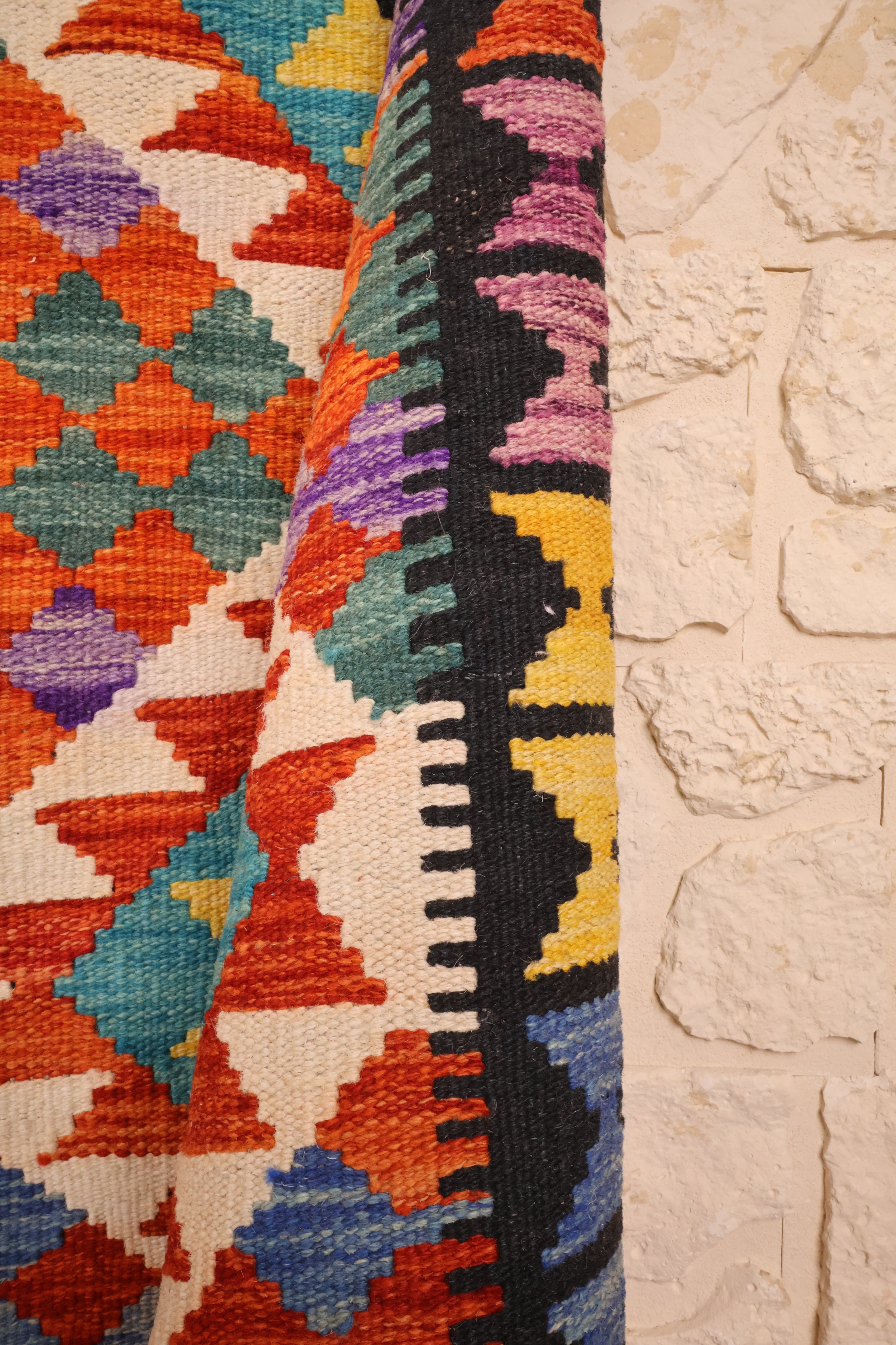 Tapis kilim fait main - Afghan - 183x123cm - Laine