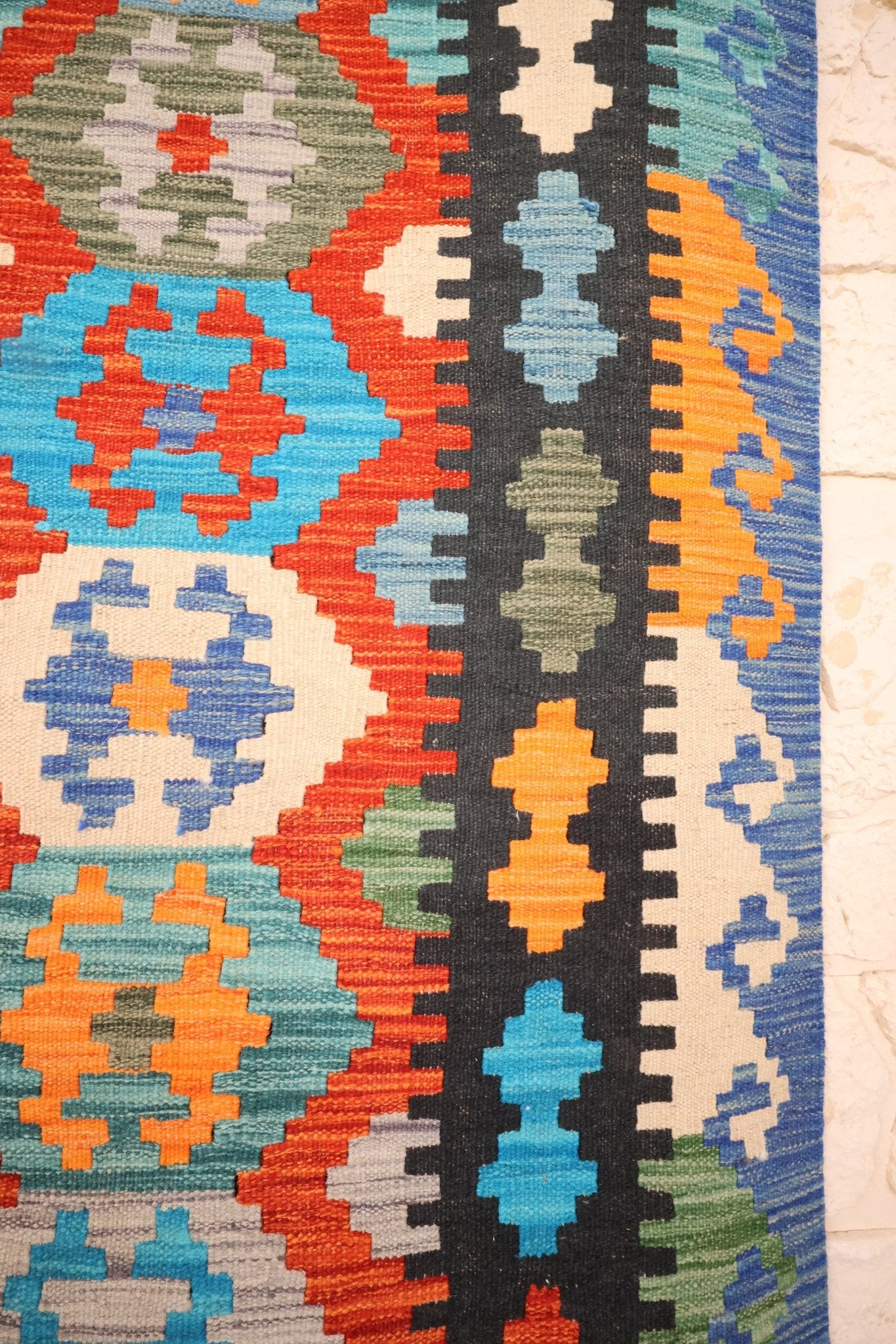 Tapis kilim fait main - Afghan - 183x123cm - Laine - Baba Rug