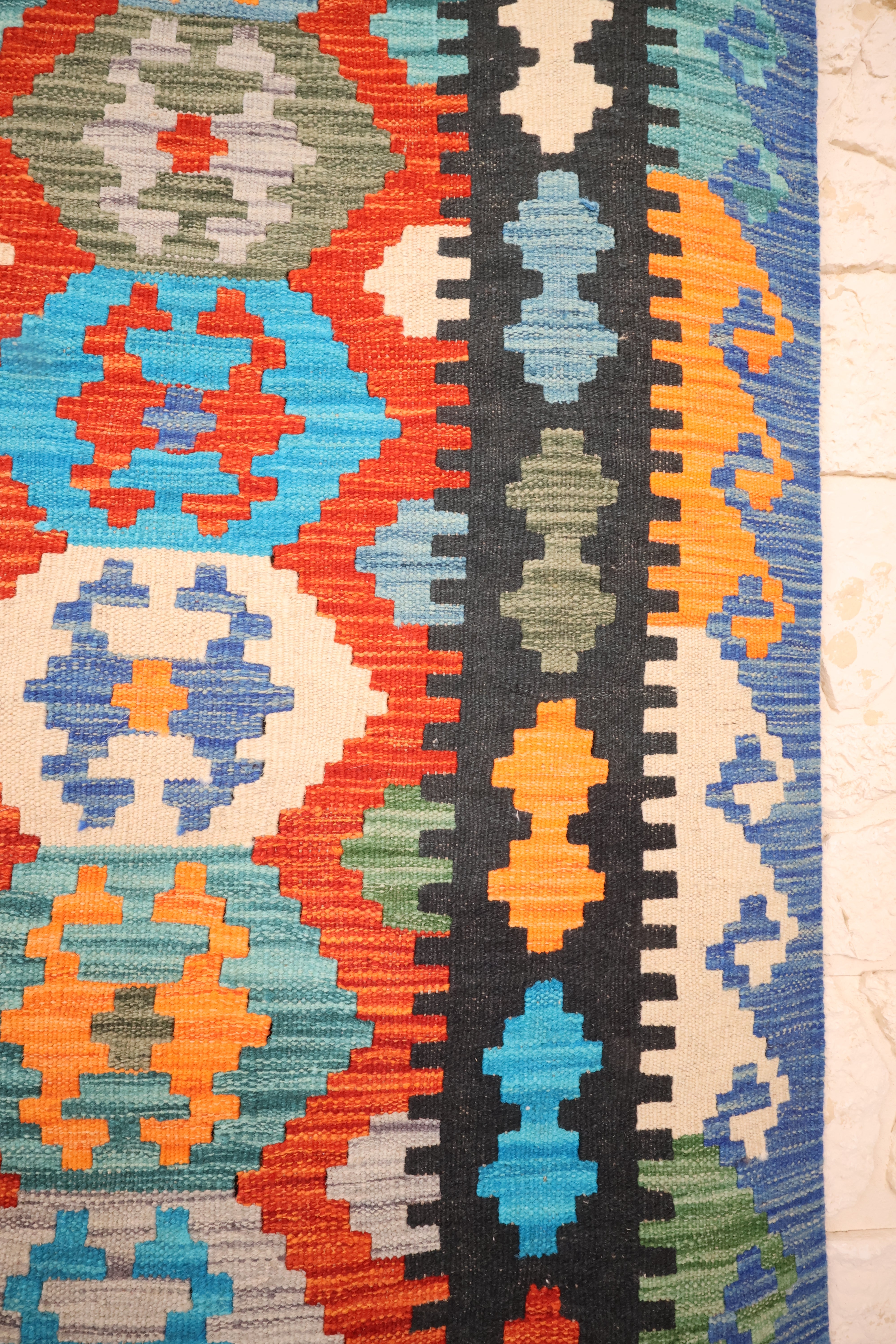 Tapis kilim fait main - Afghan - 183x123cm - Laine