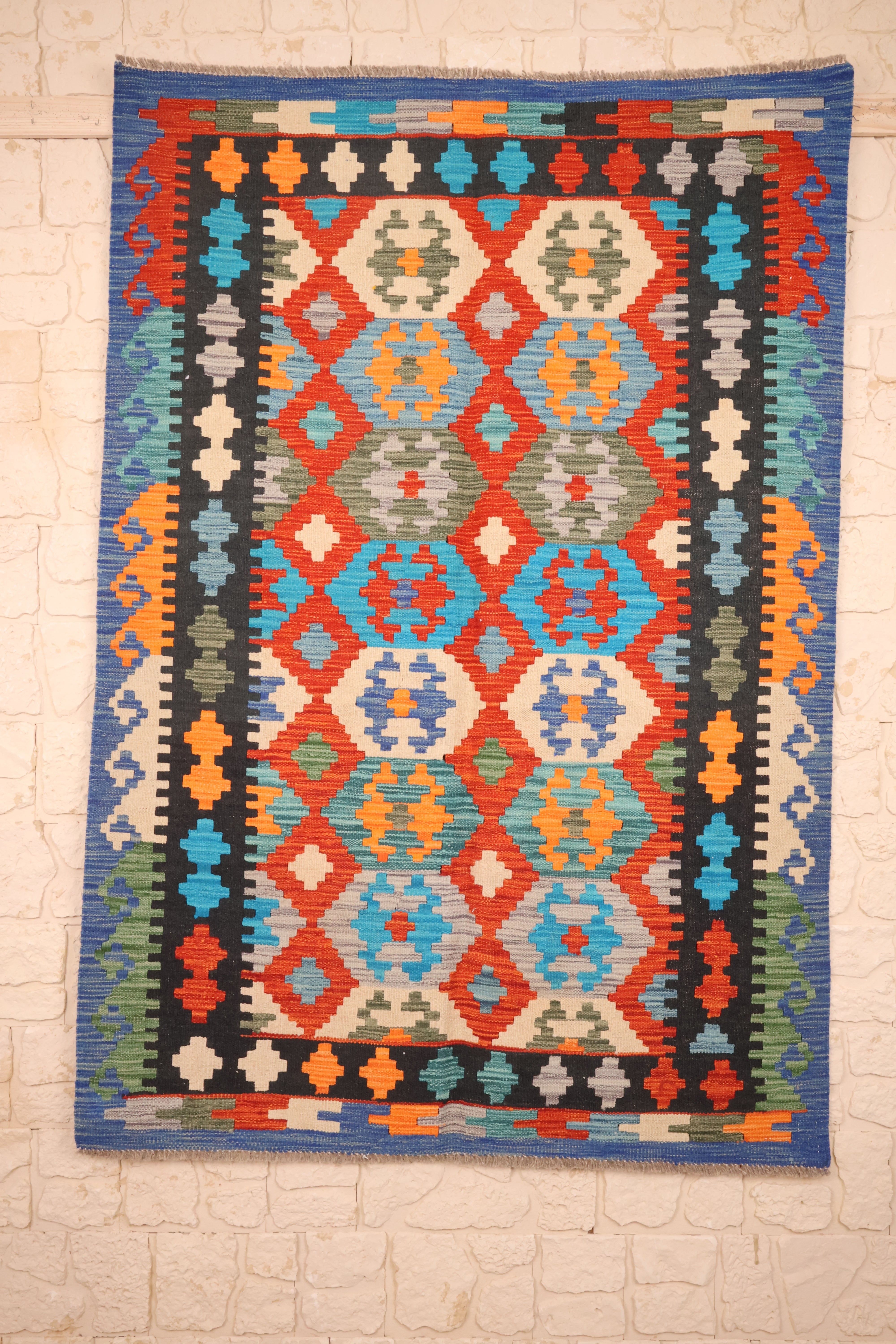 Tapis kilim fait main - Afghan - 183x123cm - Laine