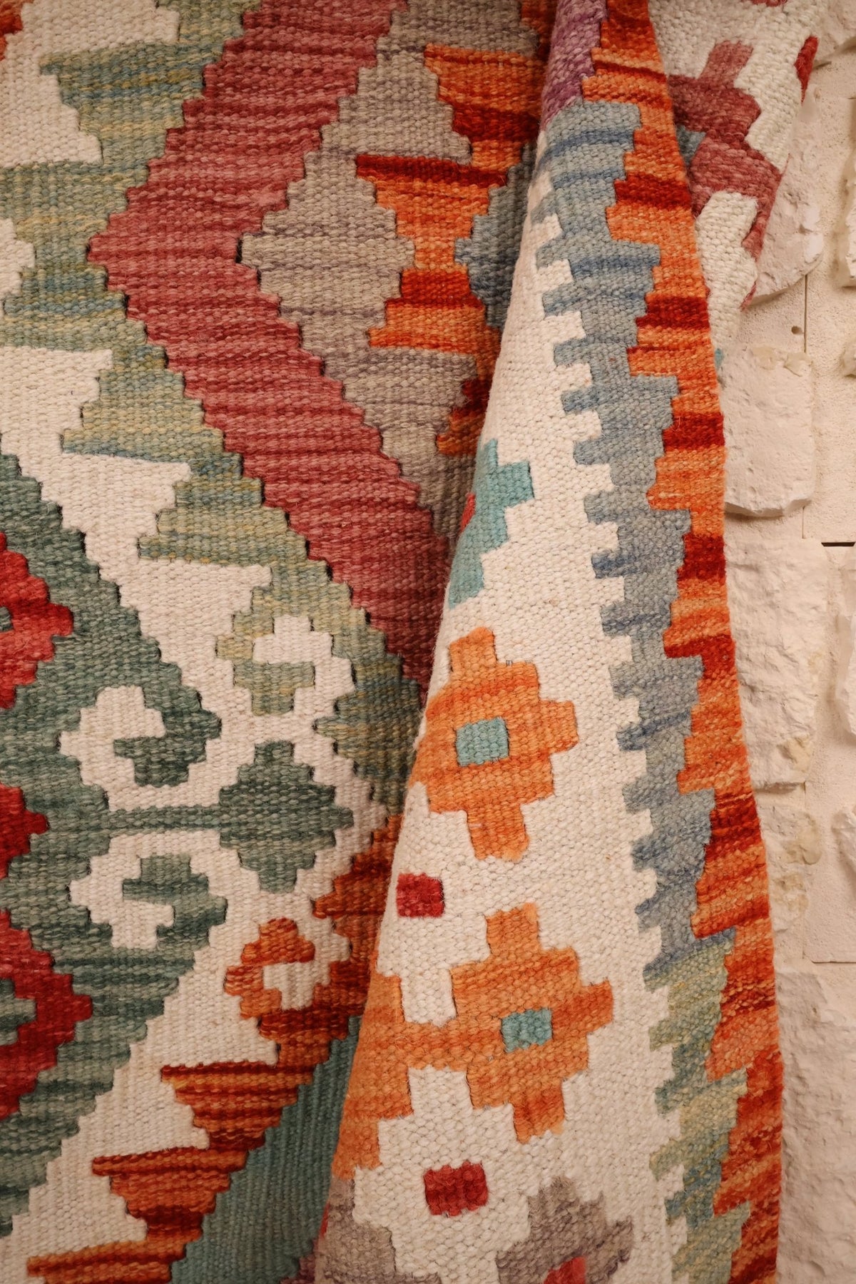 Tapis kilim fait main - Afghan - 156x104 - Laine - Baba Rug